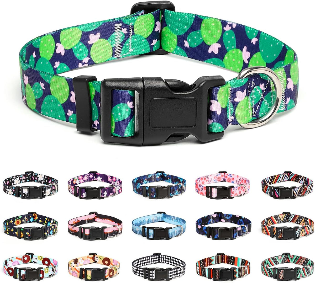 Mercano Adjustable Dog Collar - Special Design Patterns, Soft Nylon Comfortable Durable Pet Collar