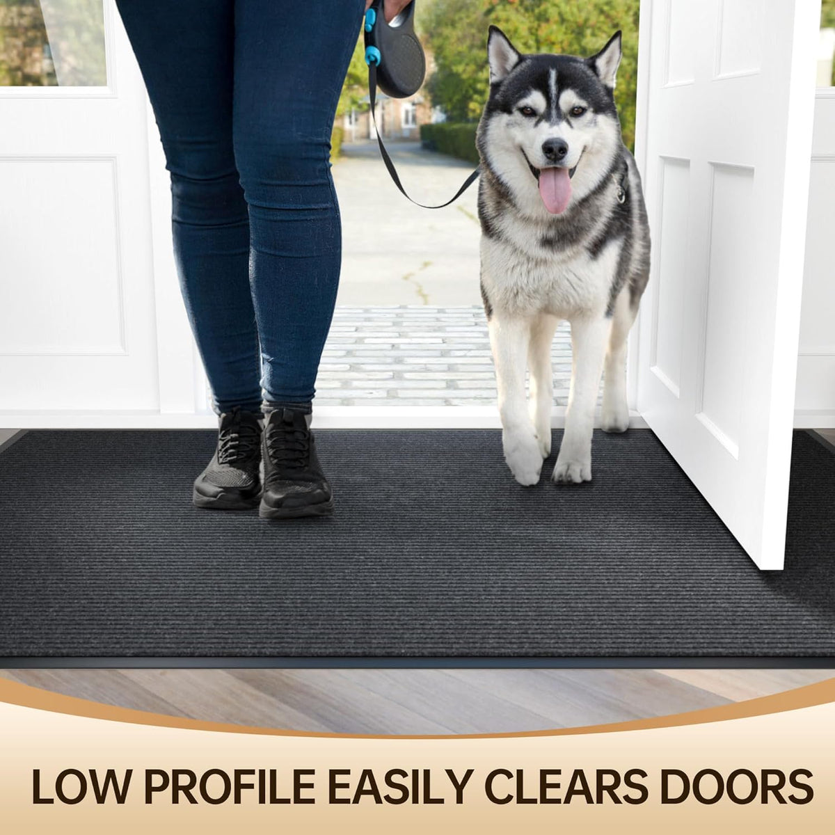 Front Door Mat Outside Entrance, 72" x 24" Sturdy Indoor Outdoor Mats for Entryway, Low Profile