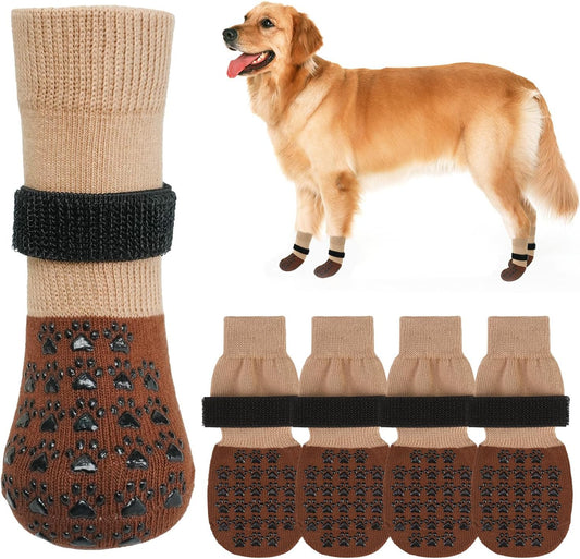 SCENEREAL Dog Socks to Prevent Licking Paws for Hardwood Floors Anti Slip, Dog Grippy Socks Shoes