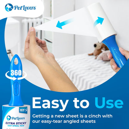 PetLovers Extra Sticky Lint Roller Mega Value Set 720 Sheets for Pet Hair Removal and Clothes, Dog