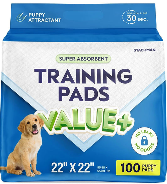 Puppy Pads Pet Pee Pads for Dogs & Puppy Training [100-COUNT] Potty Pads for Dogs 22" x 22"