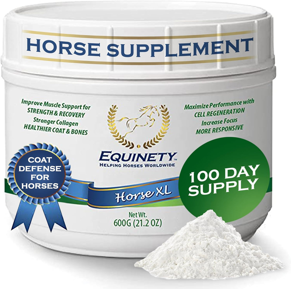 100-Day Supply Horse XL Supplements – Horse Care Weight Gain Supplement W/ 8 Amino Acids - No Soy