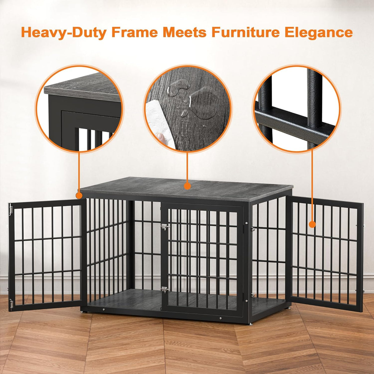 48 Inch Heavy Duty Dog Crate Furniture for Large Dogs, Decorative Pet House End Table, Extra Large