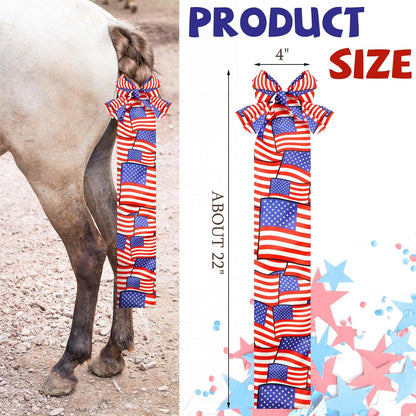 6 Pcs Horse Tail Bag Breathable Guard 22" Slip on Horse Care Tail Wrap 2 Strand Closure Straps