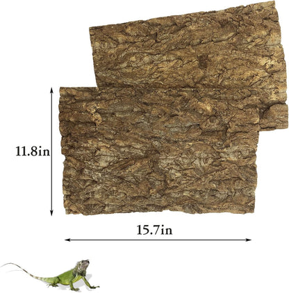 Tfwadmx 2Pcs Cork Tile Terrarium Background 15.7"x11.8" Reptile Bark Backdrop Wall Decor 3D Bearded