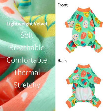 Fitwarm Easter Egg Dog Pajamas, Holiday Dog Clothes for Small Dogs Girl Boy, Pet Easter Outfit