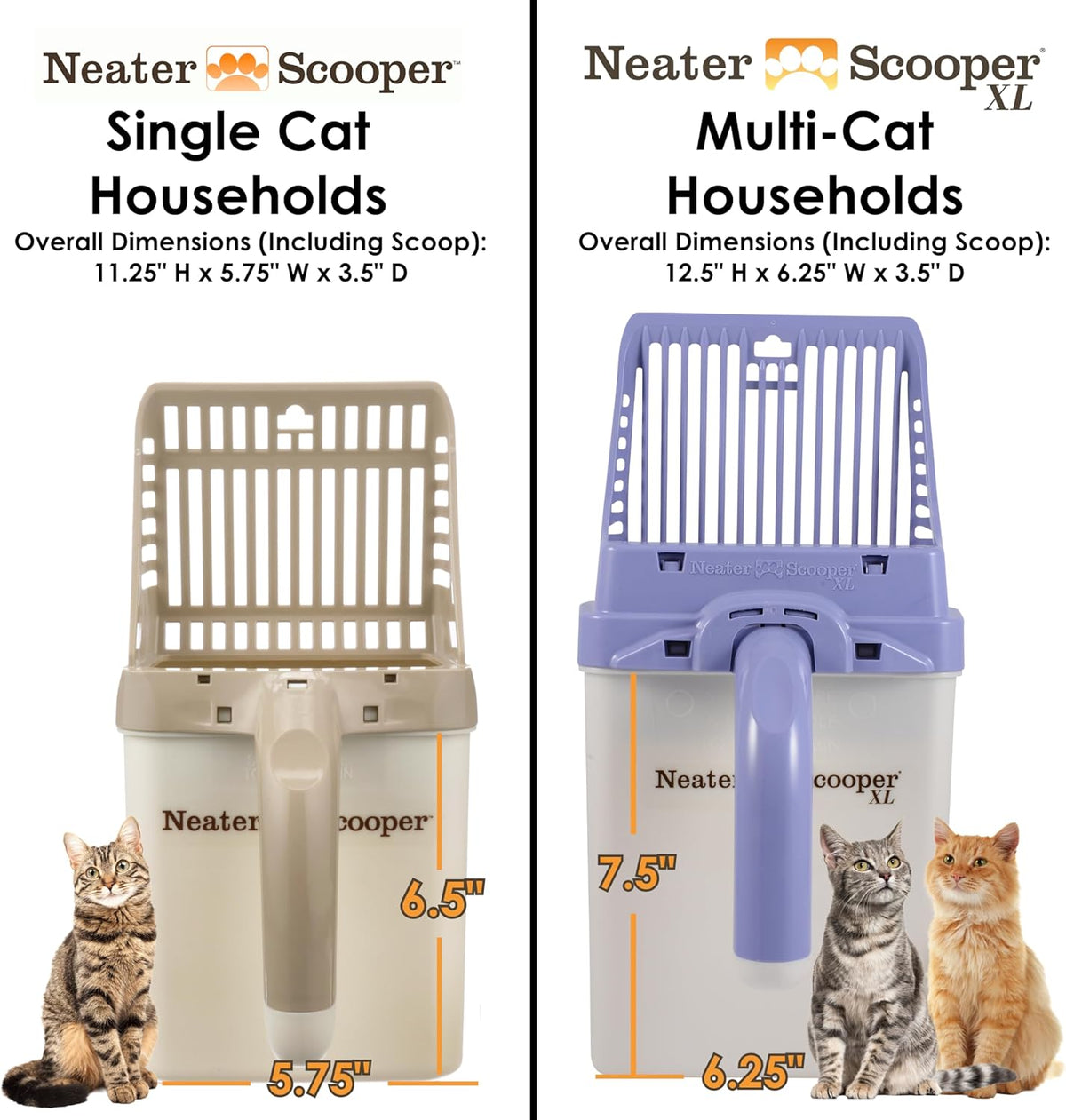 Neater Pet Brands Neater Scooper XL Cat Litter Scoop, 15 Refill Bags – Extra-Large Capacity
