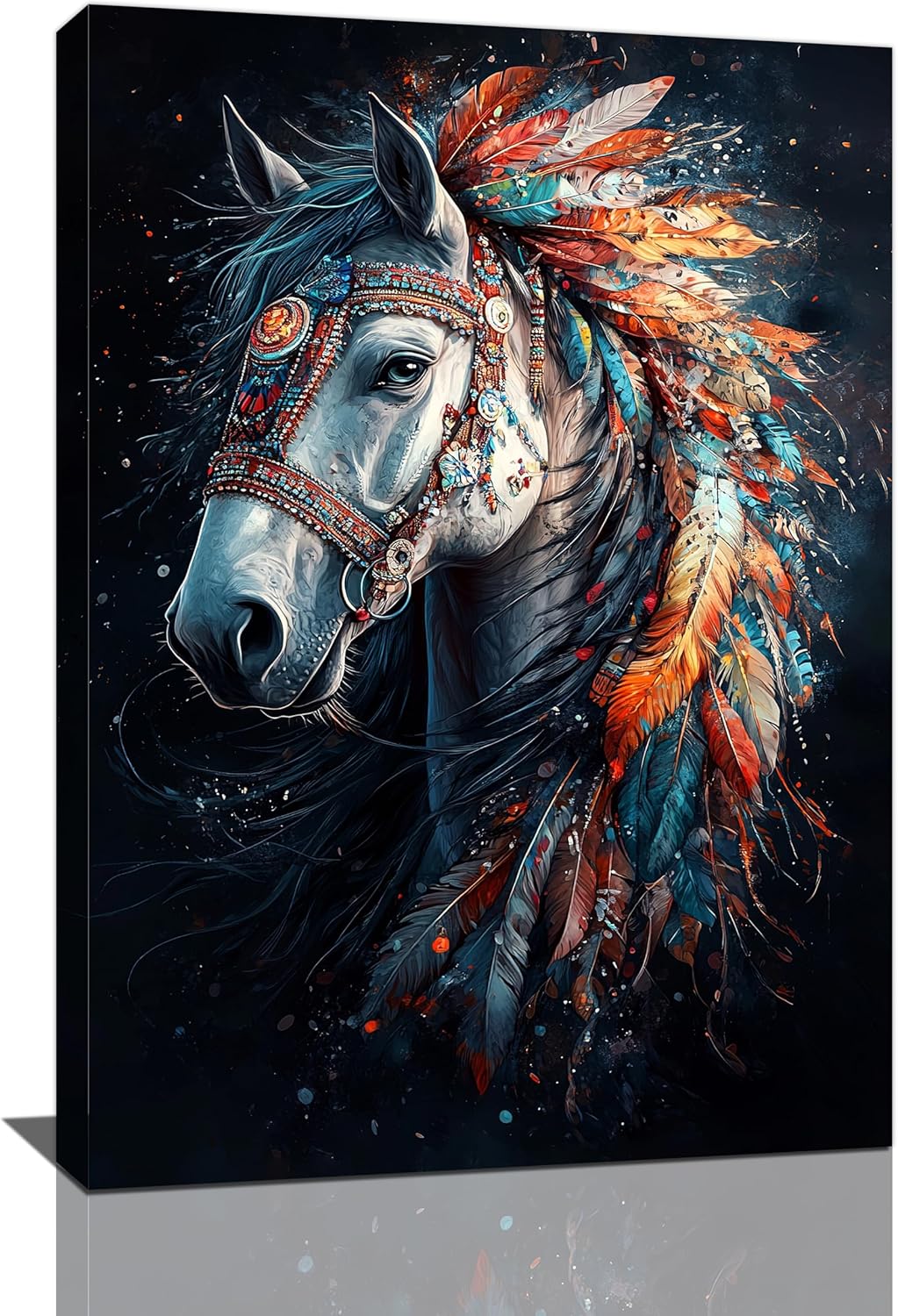 Horse Pictures Wall Art, Horse Animal Bathroom Wall Decor, Aesthetics Modern Framed Painting