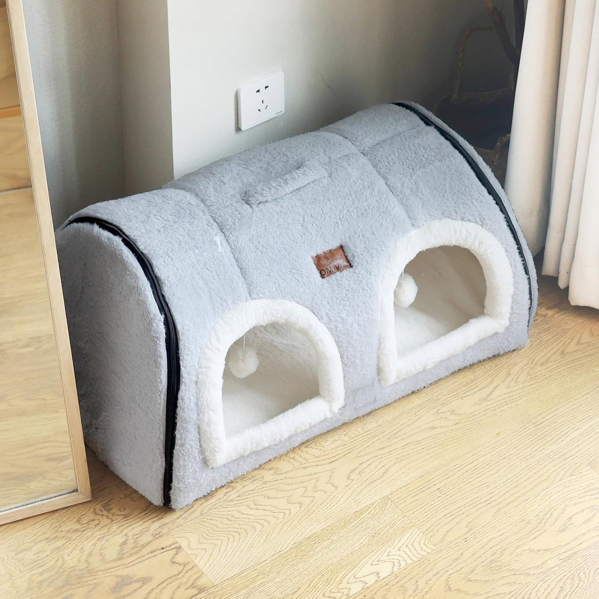 Cat Bed for Indoor Cats，Foldable cat cave，Anti-Slip & Water-Resistant Bottom，cat Houses for Indoor