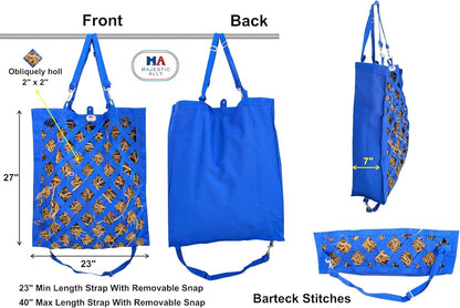 Majestic Ally Premium Nylon Hay Bag for Horses and Livestock, Simulates Grazing, Slow Feeding