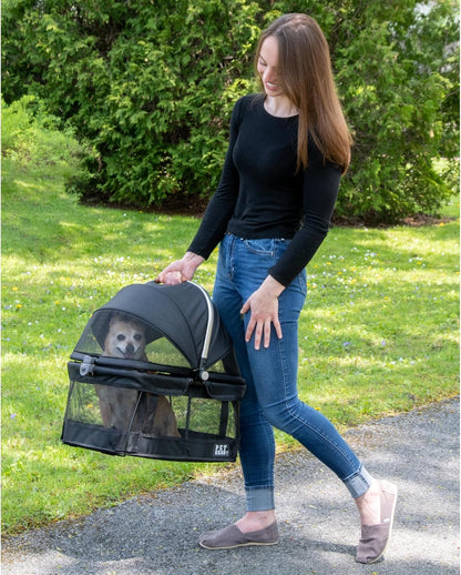 Pet Gear No-Zip View 360 Pet Safety Carrier & Car Seat for Small Dogs & Cats Push Button Entry