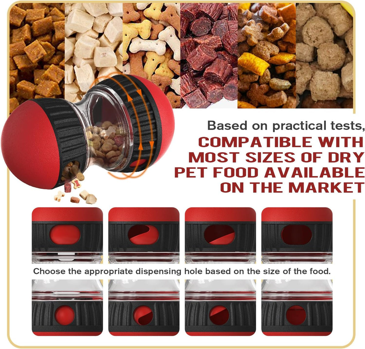 Dog Food Puzzle Toy Adjustable Treat Dispensing Food Dispenser Slow Feeder Bowls Puppy Enrichment