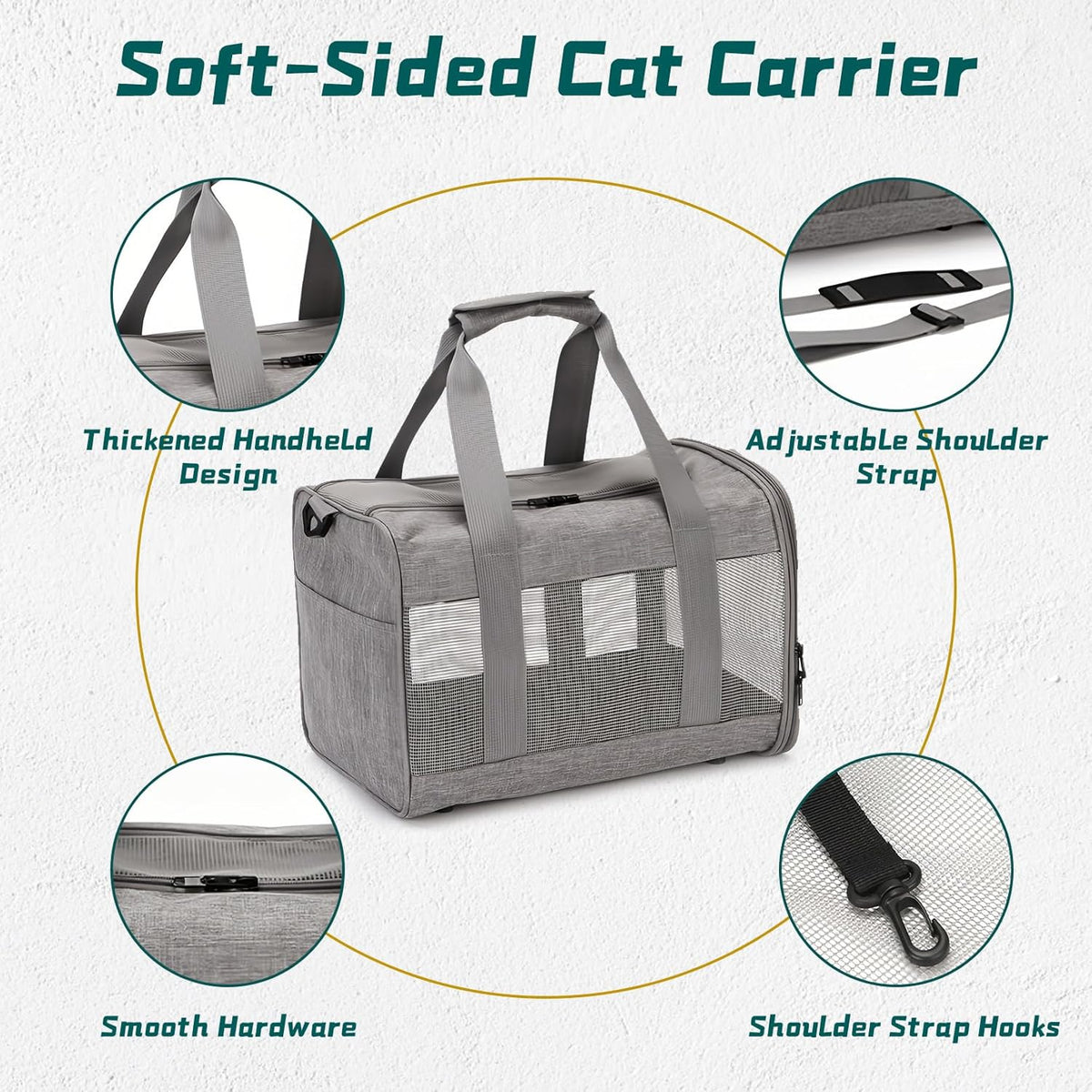PINVNBY Small Pet Carrier, Guinea Pig Carrier, Bunny Carrier for Travel Camping Outdoor, Breathable