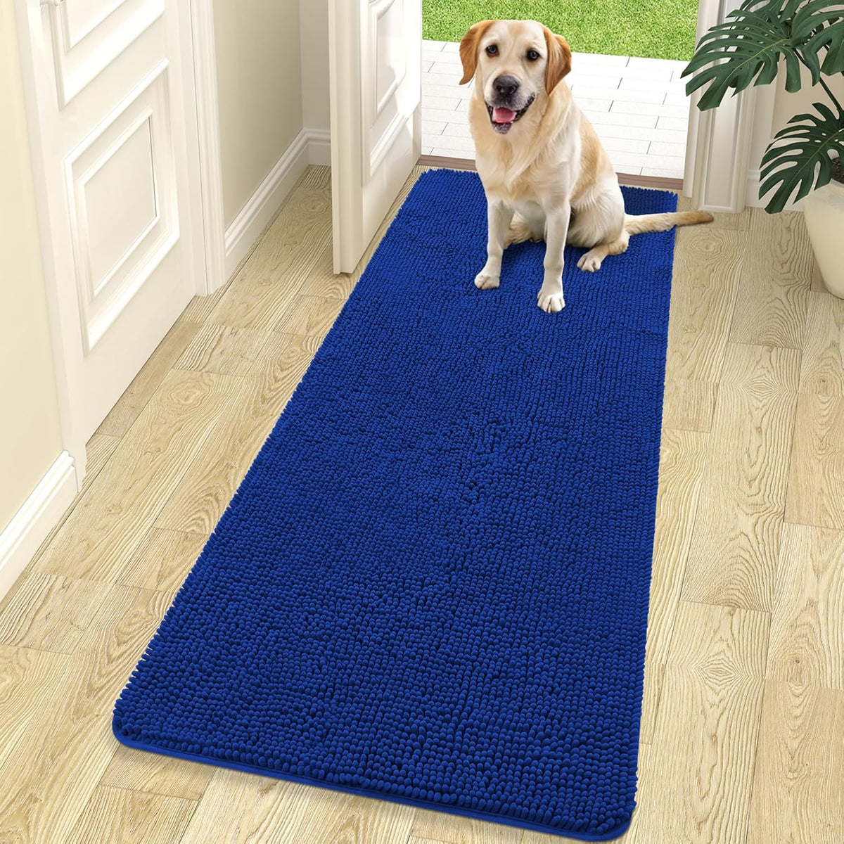 OLANLY Dog Door Mat for Muddy Paws 70x24, Absorbs Moisture and Dirt, Absorbent Non-Slip Washable