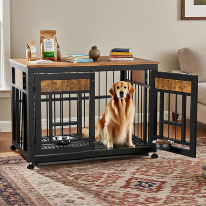 Heavy Duty Dog Crate Furniture for Large Dogs, Decorative Pet House End Table, 42inch Large Wooden