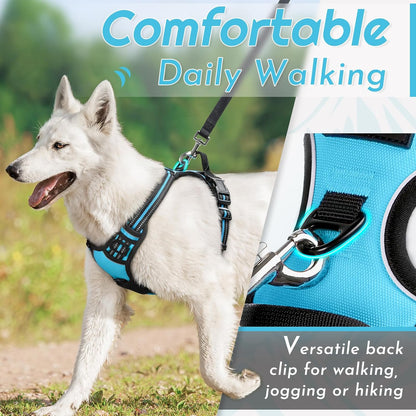 Eagloo Dog Harness Large Breed, No Pull Service Vest with Reflective Strips and Control Handle