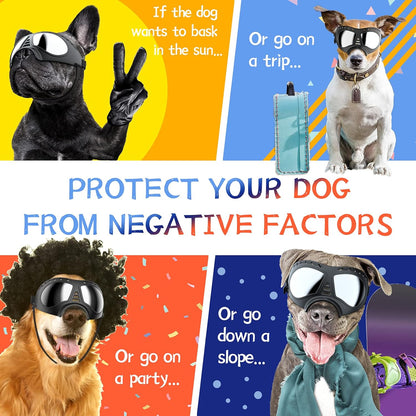 NVTED Dog Goggles Big Area Dog Sunglasses, Large Breed Windproof Snowproof Eye Protection Pet