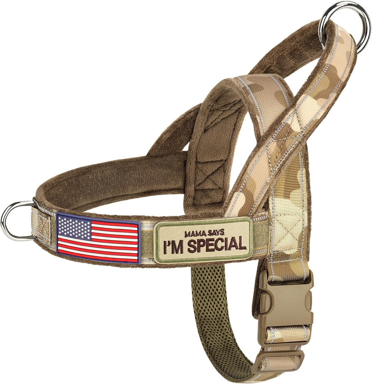 Forestpaw No Pull Dog Harness - Soft Flannel Padded Tactical Dog Vest Harness with Quick Release
