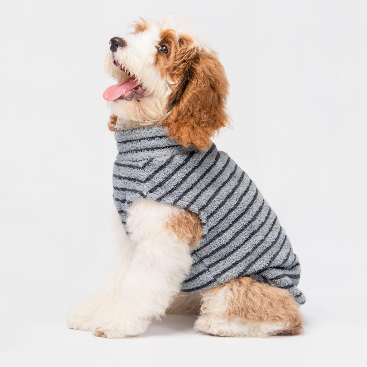 Fitwarm 2 Pack Striped Fleece Dog Sweater, Warm Winter Dog Clothes for Small Dogs Boy Girl, Fuzzy