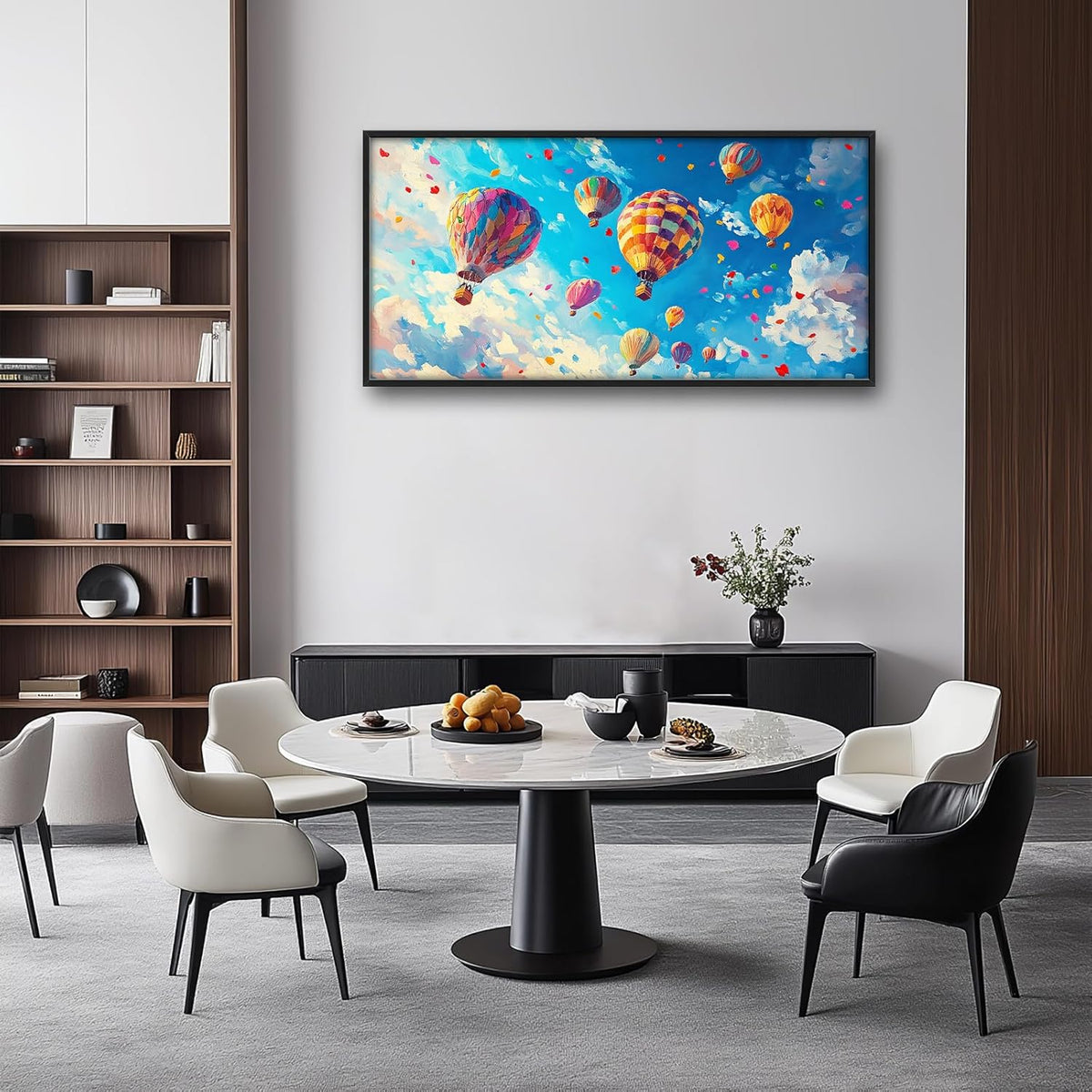 Hot Air Balloon Large Wall Art for Living Room, Framed Oversized Hot Air Balloon Wall Decor