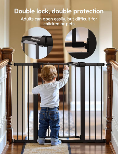 Babelio Baby Gate for Doorways and Stairs, 26-40" Auto Close Dog Gate, Easy-Install Pressure