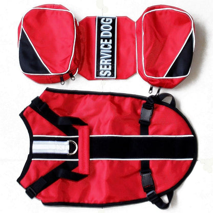 Serijoars Dog Vest Harnesses with Saddlebag Backpack for Camping & Travel - Reflective Hound Hiking