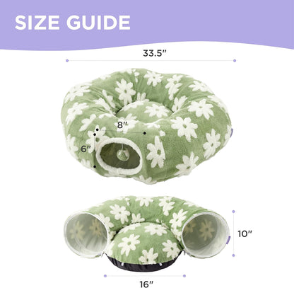 Lesure Cat Tunnel Bed for Indoor Cats - Cute Cat Donut Tunnel Toys for Small Large Cats with