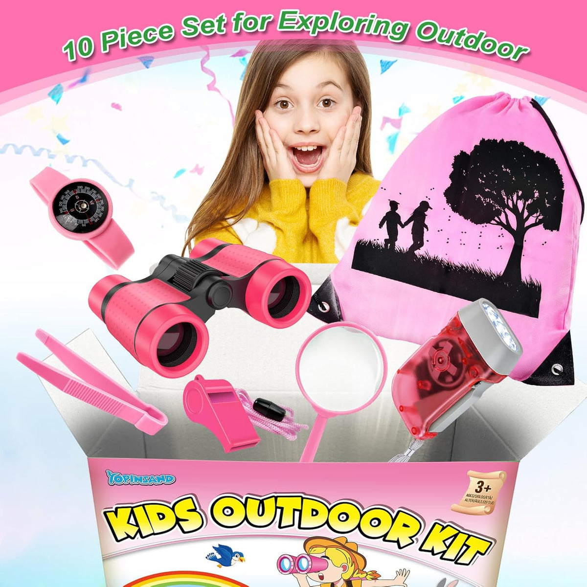 Kids Explorer Kit & Bug Catcher Kit, Camping Gear for Kids, Outdoor Exploration Set with Backpack &