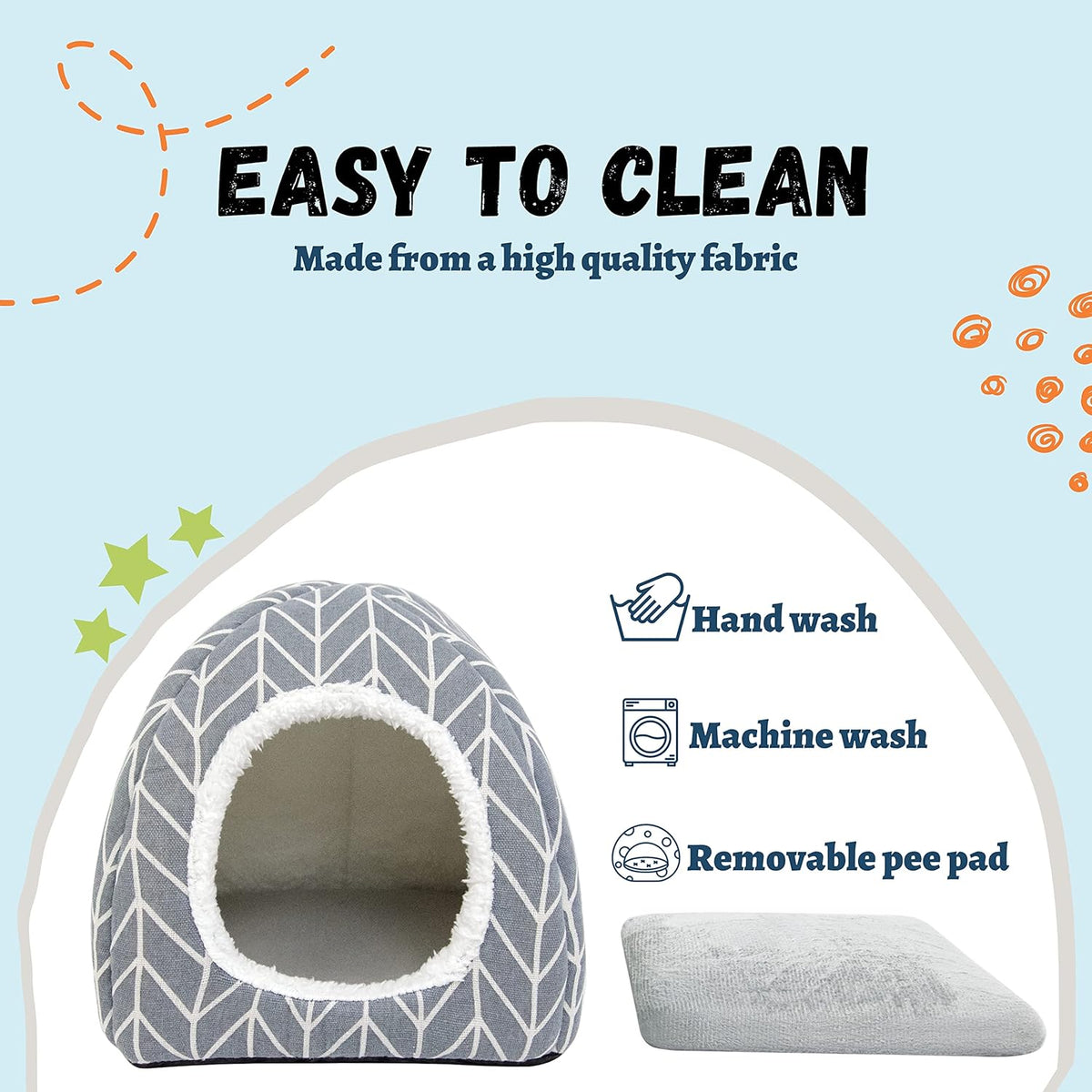 Guinea Pig Hideout Bed Rabbit House Cave Accessories Cozy Hide-Out for Bunny Hedgehog Ferret