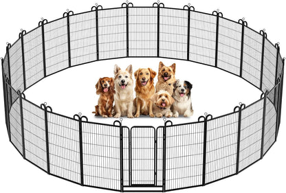 Dog Playpen Outdoor 24 Panels Heavy Duty Dog Fence 47" Height Anti-Rust with Doors Portable for RV