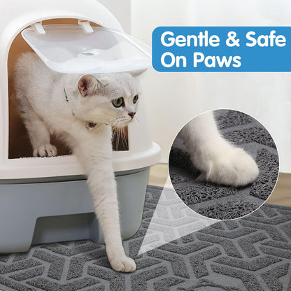 UPSKY Cat Litter Mat, Litter Trapping Mat Soft on Kitty Paws, Large Litter Box Mat 35" x 24"