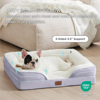 Bedsure Orthopedic Dog Bed Medium Size Dogs - Washable Medium Dog Cat Bed Waterproof, Comfort Pet