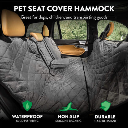Plush Paws Products Velvet Convertible Rear Seat Cover | Durable Diamond Stitching | Washable &