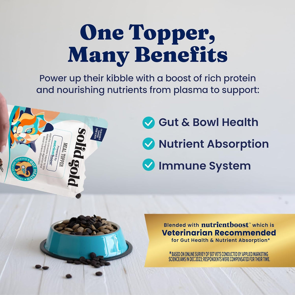 Solid Gold NutrientBoost™ Cat Food Toppers for Cats - High Protein Meal Topper & Crunchy Cat Treats