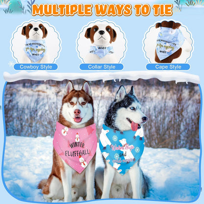 Abbylike 50 Pcs Winter Dog Bandanas Bulk Pet Scarfs Triangle Bibs Adjustable Washable Puppy