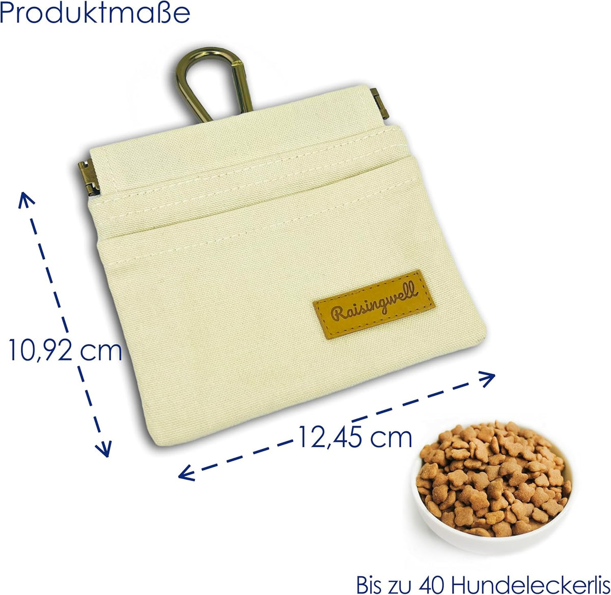 Dog Treat Pouch, Lvory Pocket Sized Pet Training Pouch, Cotton Fabric, Hand Free Dog Walking Bag