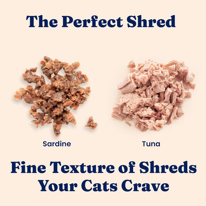 Solid Gold Wet Cat Food Shreds in Gravy - Healthy Canned Cat Food Made w/Real Tuna, Sardine