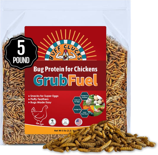 Grub Fuel Black Soldier Fly Larvae for Chickens - Nutrient Packed BSFL, Sustainably Sourced Snack