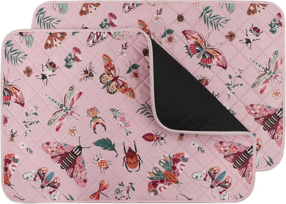 IEUUMLER Washable Pee Pads for Dogs, 2 Pack Insect Pattern Reusable Waterproof Puppy Potty Pads