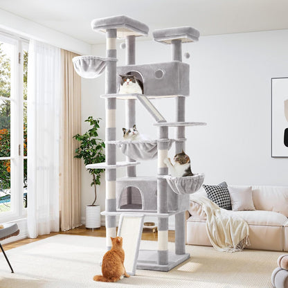 Allewie 81 Inches Tall Cat Tree/Multi-Level Large Climbing Tree House and Towers for Big