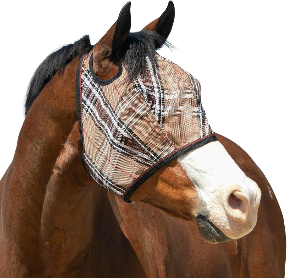 Kensington UV Horse Fly Mask with Web Trim - Protective Mask with Dual Ear Opening & Forelock
