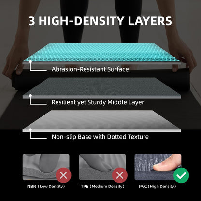 Large Exercise Mat for Home Workout,12‘x6’/10'x6'/9'x6'/8'x6'/7'x5'/6'x4' (7mm) Extra Thick Workout