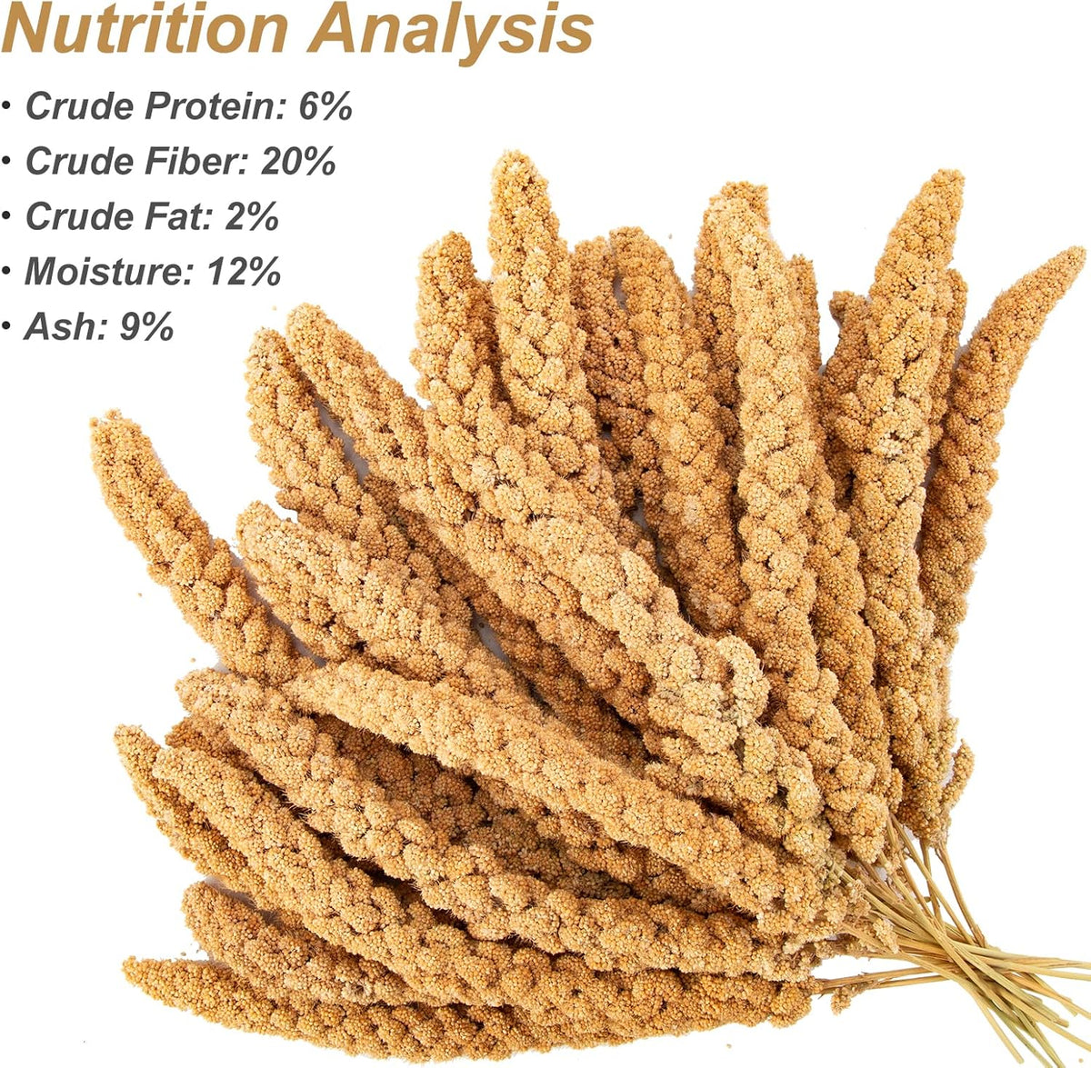 Amzey 5.5 LB Spray Millet for Parakeets, 100% Natural Dried Millet Grain for Birds, Non-GMO Bird