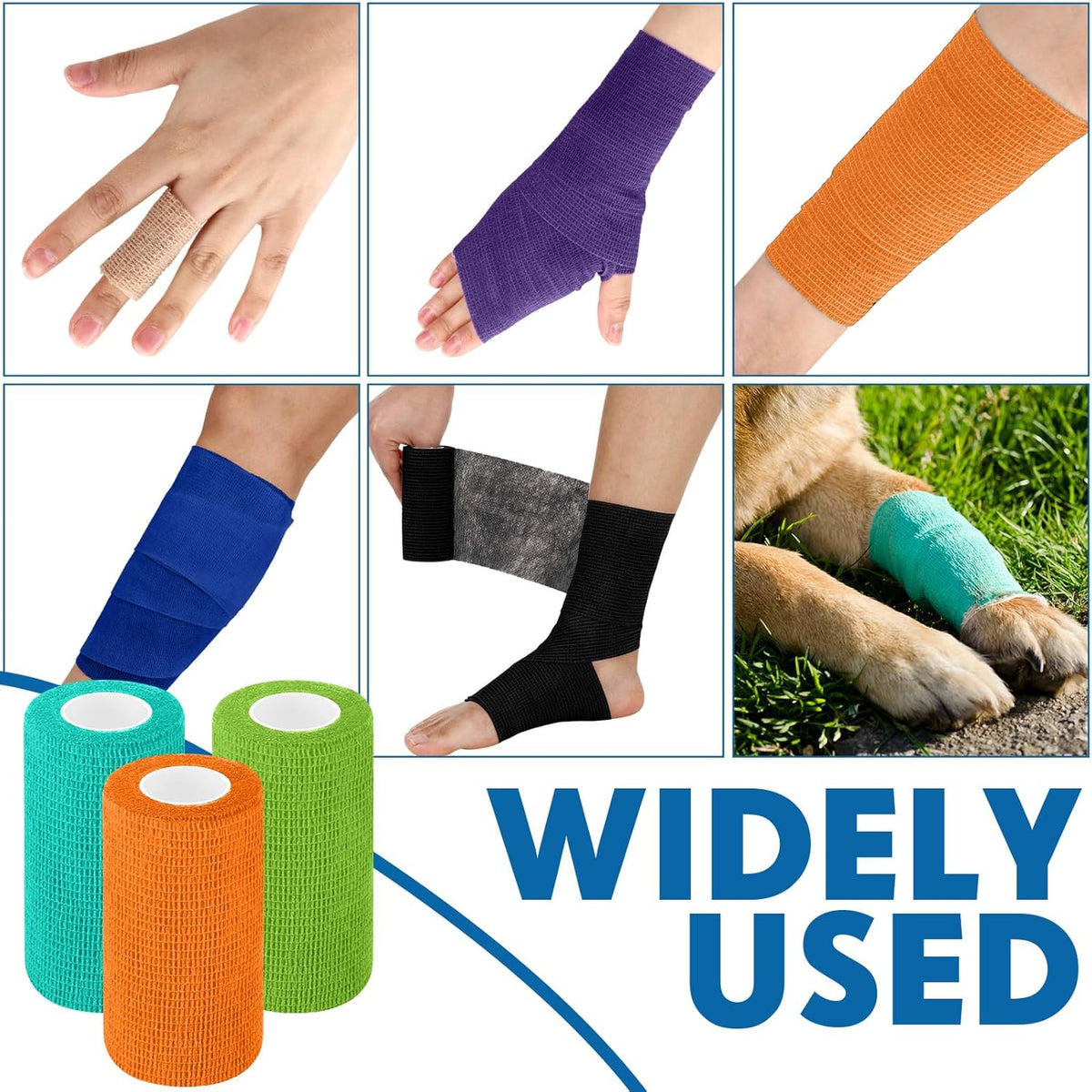 Treela 36 Pcs Self Adherent Bandage 4" X 5 Yard Wrap Breathable Cohesive Bandage Elastic Adhesive
