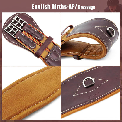 Jeereal English Dressage Girths,Breathable Horse Girth for English Saddle,Premium Equestrean