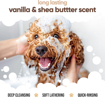 Vanilla & Shea Butter Dog Shampoo by Buddycare | Moisturising Shampoo for Dogs | Vanilla & Shea