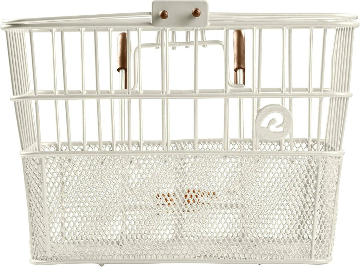 Retrospec Apollo Detachable Front Bike Basket Steel Half-Mesh with Integrated Detachable Hooks and
