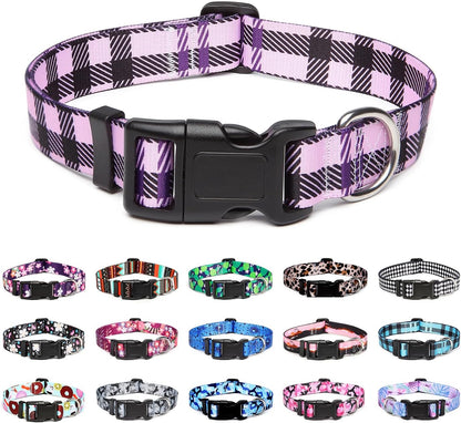 Mercano Adjustable Dog Collar - Special Design Patterns, Soft Nylon Comfortable Durable Pet Collar