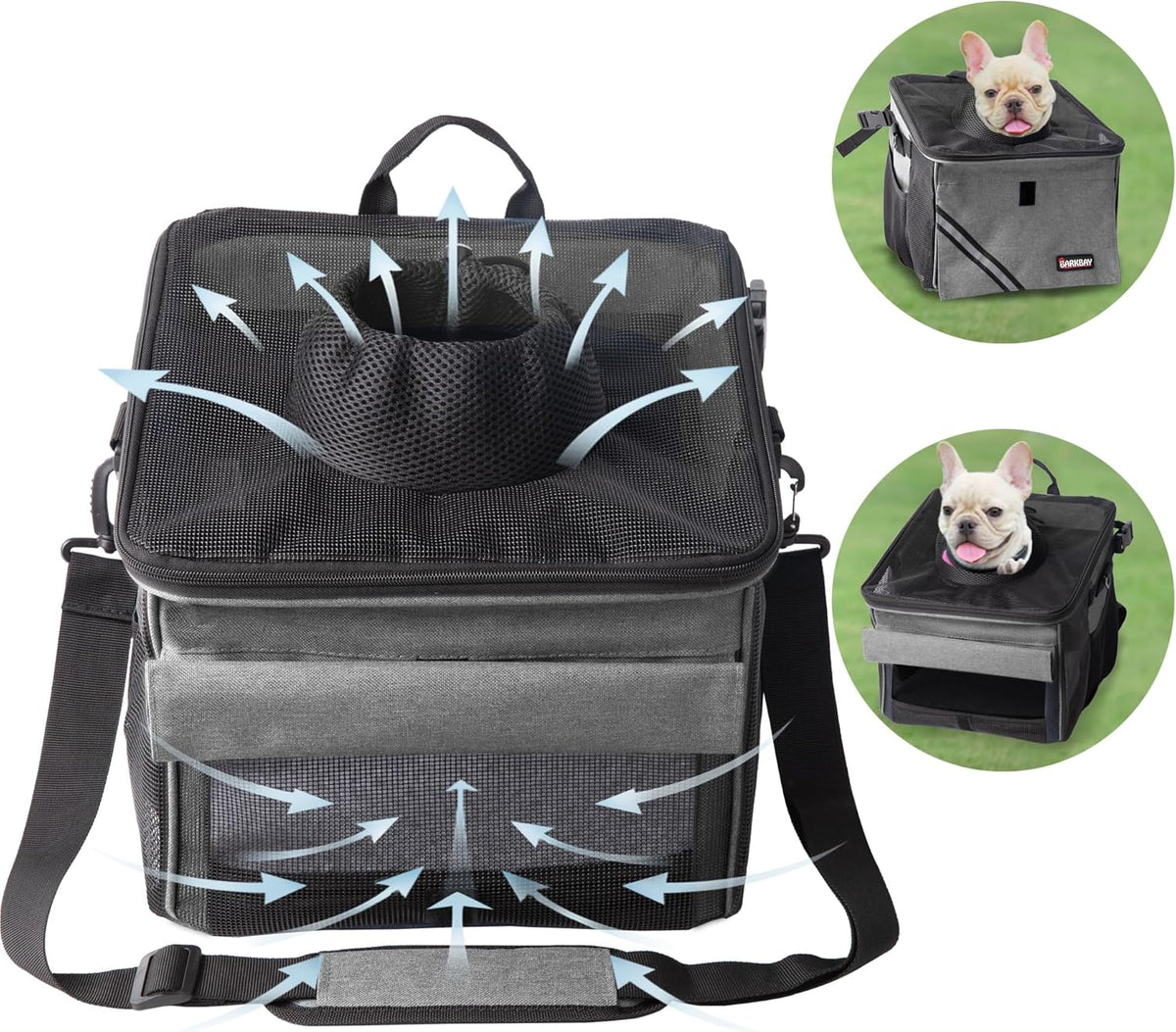 Pet Carrier Bicycle Basket Bag Pet Carrier/Booster Backpack for Dogs and Cats with Big Side