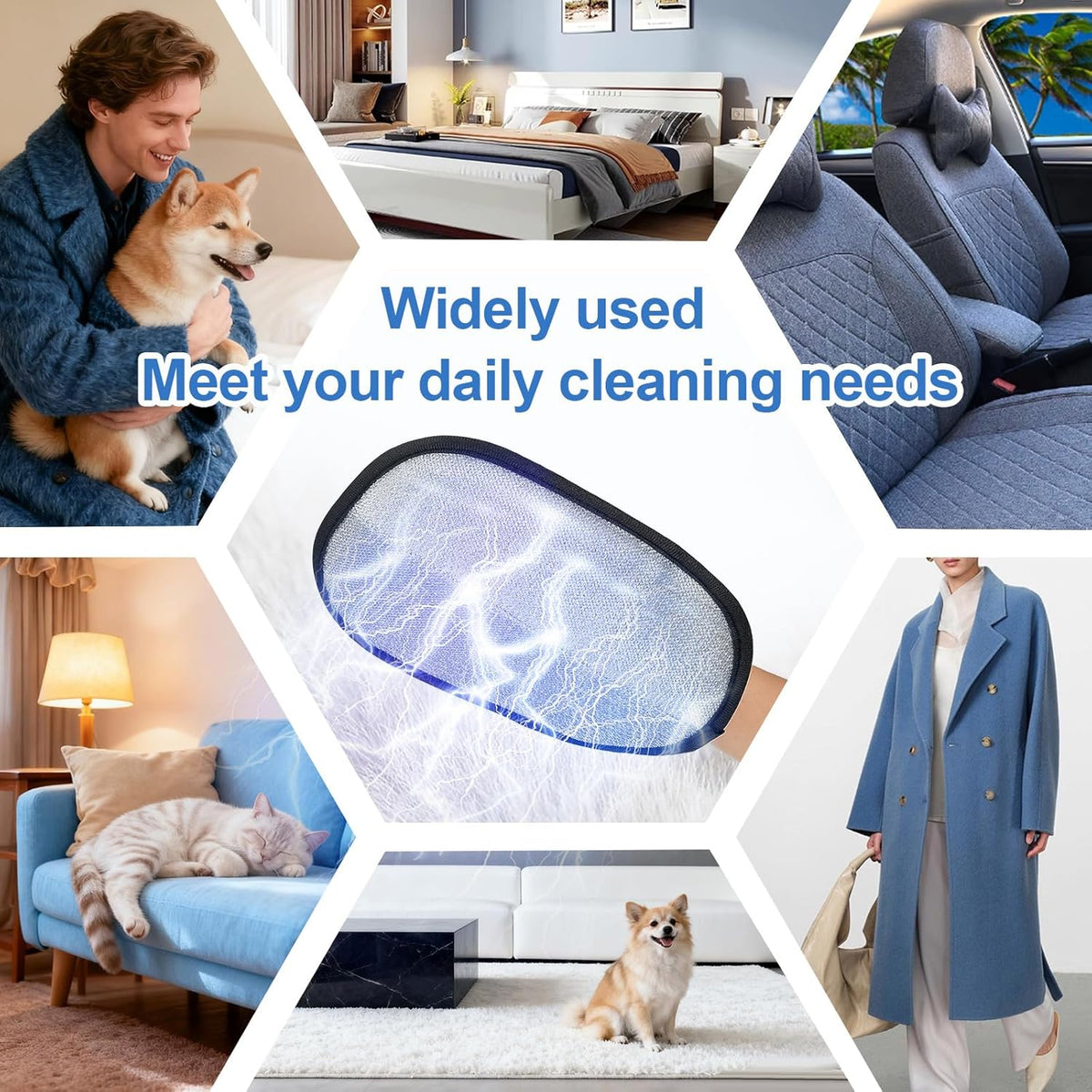 Pet Hair Removal Tool for Cats & Dogs, 2025 New Upgraded Electrostatic Gloves for Pet Hair